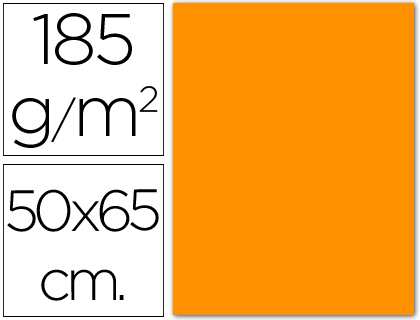 Cartulina Guarro 50x65cm. 185g/m² naranja